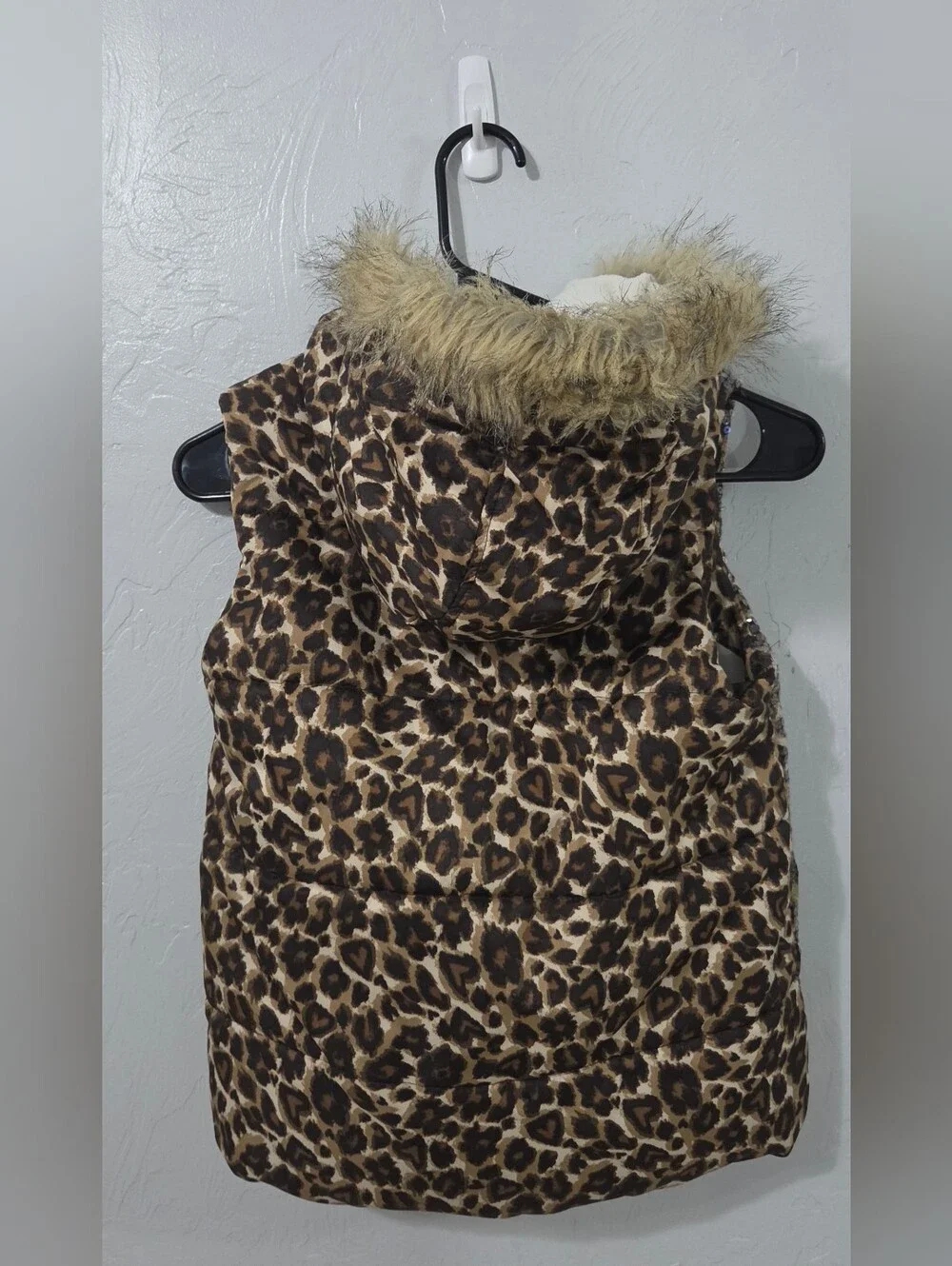 The Children’s Place Girls Vest L 10/12 Brown Leopard Sequin Y2K Glam